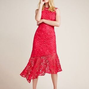 Anthropologie Shoshanna Botanique Lace Midi Dress